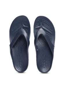 Crocs Women Navy Blue Solid Thong Flip-Flops