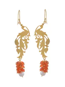 Silvermerc Designs Gold-Plated Orange Quirky Sterling Silver Drop Earrings