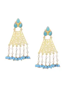 Silvermerc Designs 22-Karat Gold-Plated & Turquoise Blue Classic Sterling Silver Drop Earrings