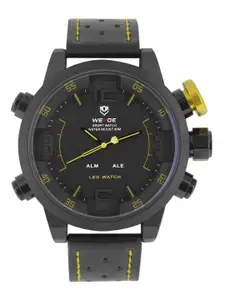 WEIDE Men Black & Yellow Analogue and Digital Watch WH5210B-3C