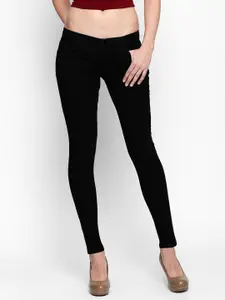High Star Women Black Slim Fit Mid-Rise Clean Look Stretchable Jeans