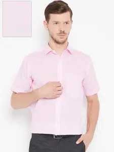 Shaftesbury London Men Pink Smart Tailored Fit Solid Formal Shirt