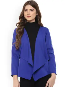 MABISH by Sonal Jain Blue Solid Open Front Shrug