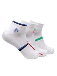 Bonjour Men Pack of 3 White Ankle-Length Socks