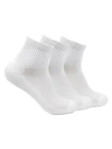 Bonjour Men Pack of 3 White Terry Ankle-Length Socks