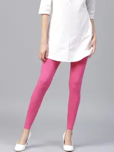 Jaipur Kurti Pink Solid Leggings