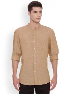 Basics Men Khaki Slim Fit Solid Casual Shirt