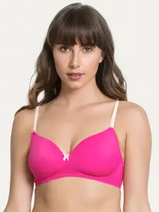 Zivame Pink Solid Non-Wired Lightly Padded T-shirt Bra ZI1131COREAPINK