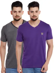 MACK JONNEY Men Pack of 2 V-Neck T-shirts