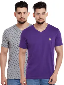 MACK JONNEY Men Pack of 2 V-Neck T-shirts