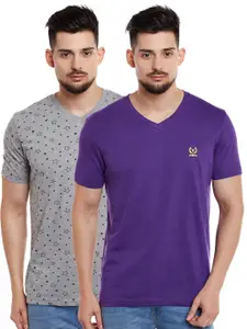 MACK JONNEY Men Pack of 2 V-Neck T-shirts