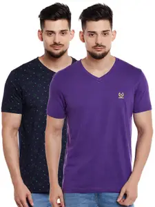 MACK JONNEY Men Pack of 2 V-Neck T-shirts