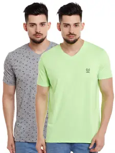 MACK JONNEY Men Pack of 2 V-Neck T-shirts