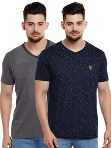 MACK JONNEY Men Pack of 2 V-Neck T-shirts