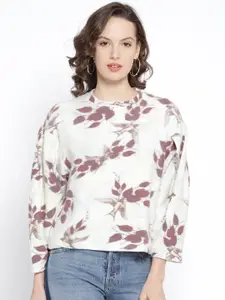MANGO Women White Printed Pullover