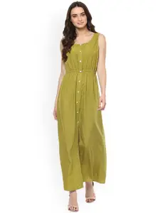 MABISH by Sonal Jain Women Olive Green Solid Maxi Dress