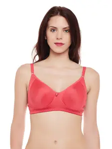 Clovia Pink Solid Non-Wired Non Padded T-shirt Bra BR0959Z1440C