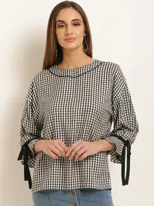 Marie Claire Women Black Checked Top