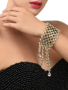 Zaveri Pearls Off-White Antique Gold-Plated Link Bracelet