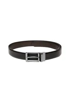 Peter England Men Black & Brown Solid Leather Belt