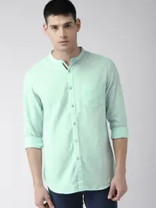 HIGHLANDER Men Blue Slim Fit Solid Casual Shirt