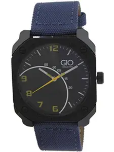 GIO COLLECTION Men Black & Navy Blue Analogue Watch