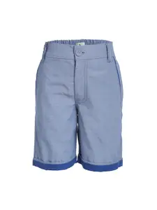 A Little Fable Boys Blue Solid Regular Fit Regular Shorts