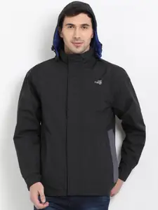 t-base Black & Blue Reversible Rainware Hooded Jacket