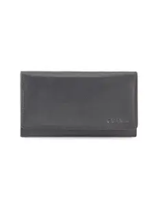 CALFNERO Women Black Solid Two Fold Wallet