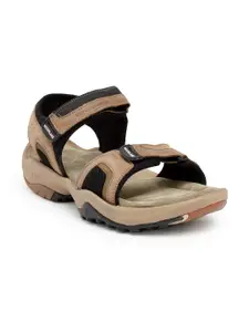 Woodland Pro Planet Men Khaki Leather Comfort Sandals