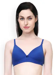 Lady Lyka Blue Solid Non-Wired Lightly Padded T-shirt Bra BREEZE