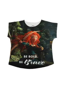 Disney by Wear Your Mind Girls Green Printed Top