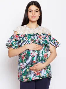 Oxolloxo Women Multicoloured Printed Pure Cotton Top