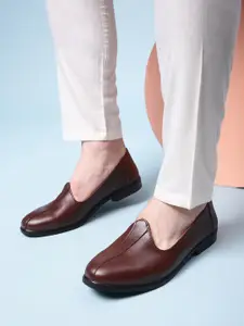 Fortune Men Brown Slip-On Leather Formal Shoes