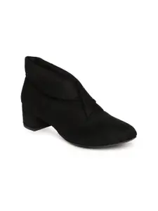 Rocia Women Black Solid Heeled Boots