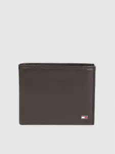 Tommy Hilfiger Men Brown Solid Two Fold Leather Wallet