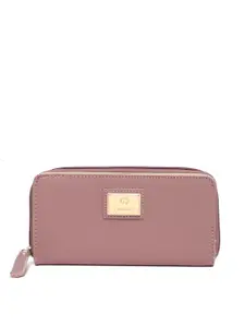Caprese Women Pink Solid Zip Around Wallet