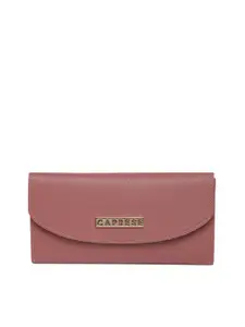 Caprese Women Pink Solid Three Fold Wallet