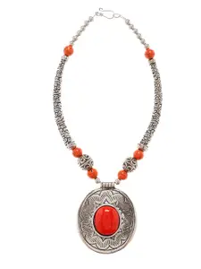 Bamboo Tree Jewels Silver-Toned Metal Necklace