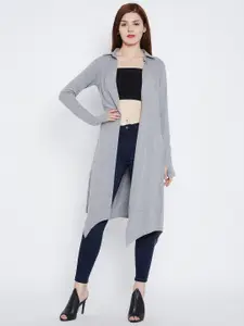 Hypernation Grey Solid Open Front Shrug