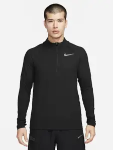 Nike Men Black Solid ELMNT HZ 2.0 Running T-shirt