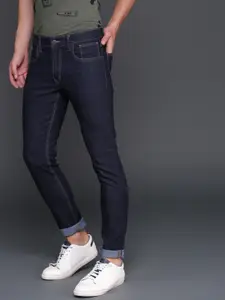 WROGN Men Blue Slim Fit Mid-Rise Clean Look Stretchable Jeans