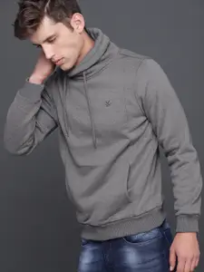 WROGN Men Grey Solid Sweatshirt