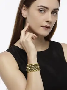 Zaveri Pearls Gold-Toned Metal Gold-Plated Cuff Bracelet