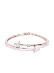 Jewels Galaxy Rose Gold-Plated Handcrafted Bangle-Style Bracelet