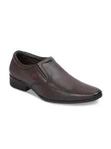 Red Chief Men Coffee Brown Leather Formal Slip-On Shoes