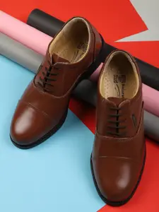 Red Chief Men Tan Brown Leather Formal Oxfords