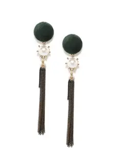 E2O Green & Black Contemporary Drop Earrings