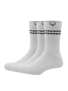 Allen Solly Men Pack Of 3 White Solid Above Ankle Length Socks