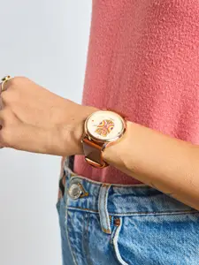 TEAL BY CHUMBAK Women Cream-Coloured Analogue Watch 8904218073660